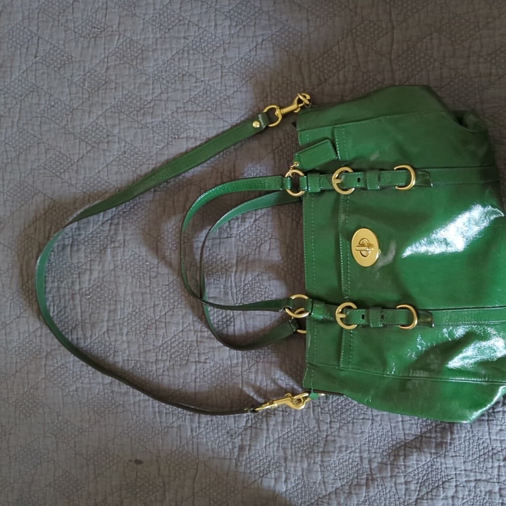 Vintage Green Coach Tote